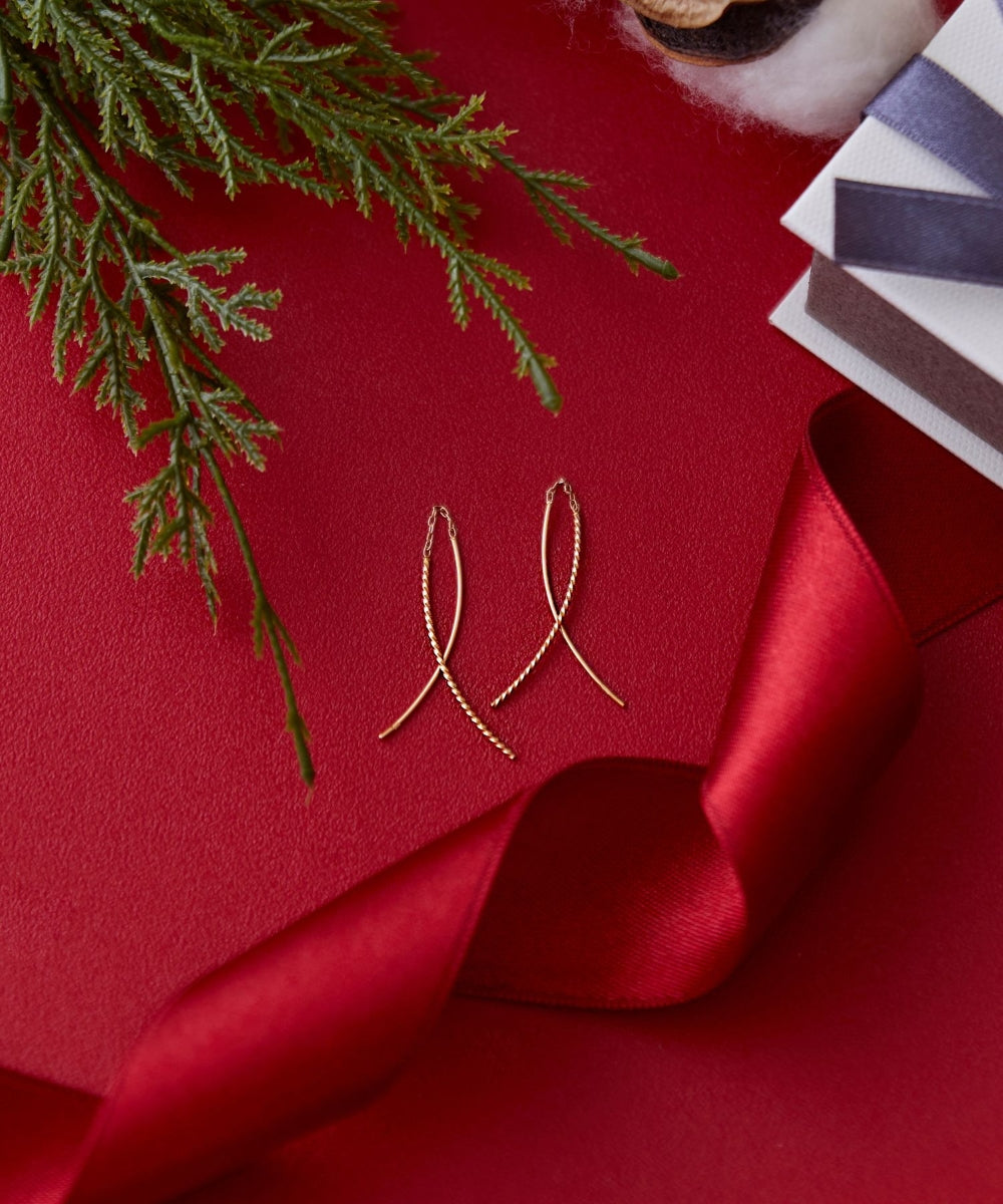 Phoebe/フィービィー】【K10】クロスラインアメリカンピアス – JEWEL