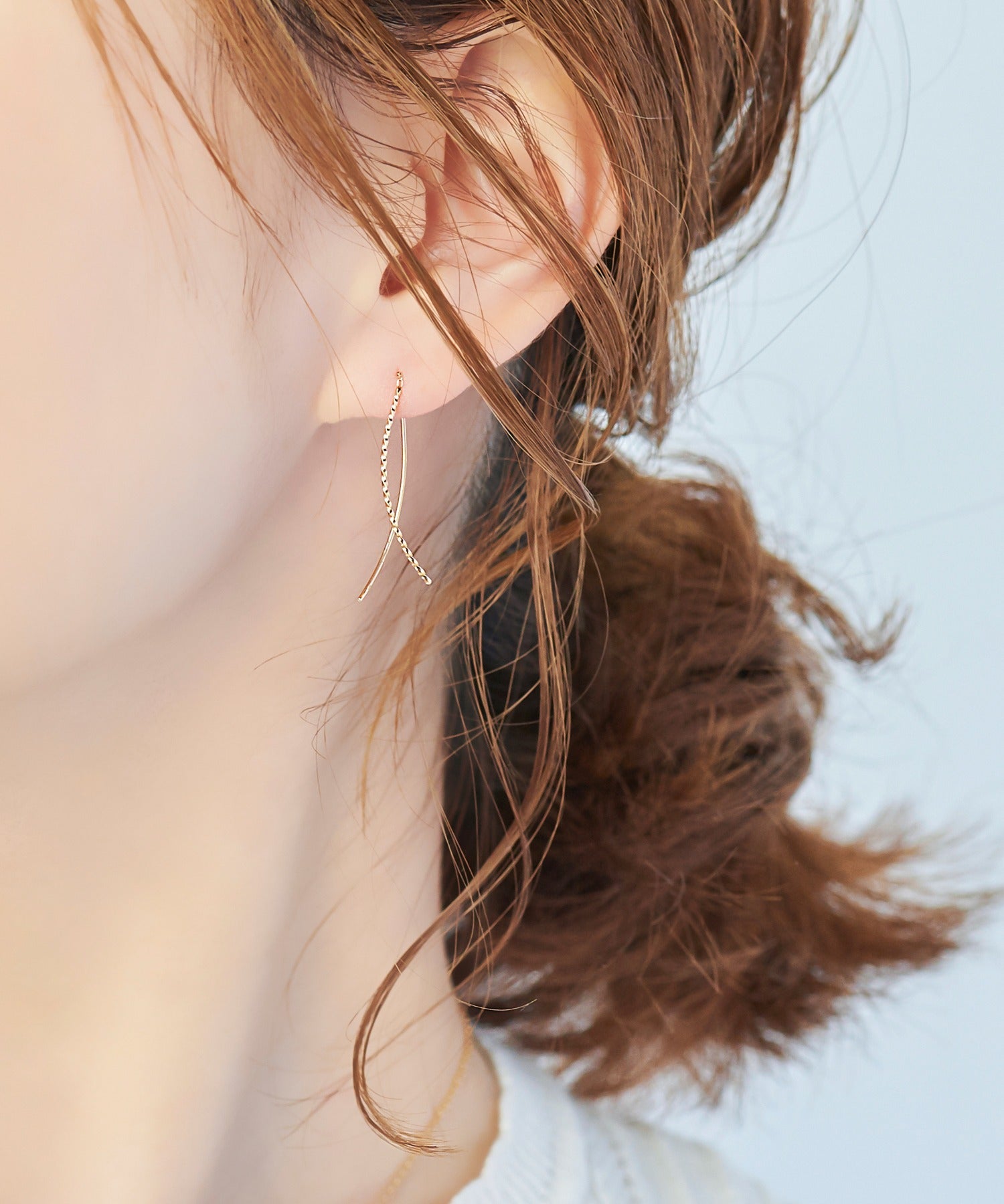 Phoebe/フィービィー】【K10】クロスラインアメリカンピアス– JEWEL ADDICT