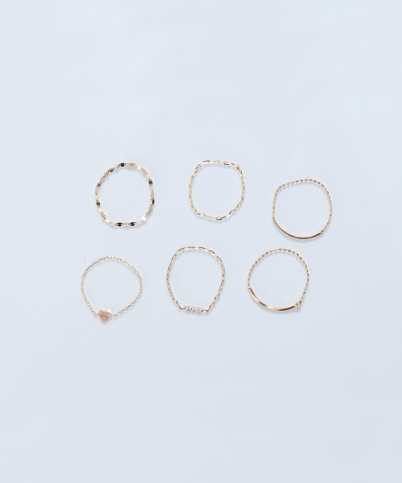 【K10】タイニービジューチェーンリング　BOX付き