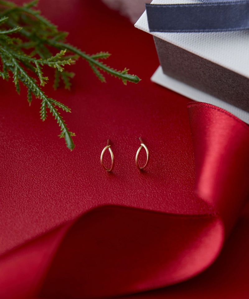 【K10】ダブルハーフフープピアス/BOXつき