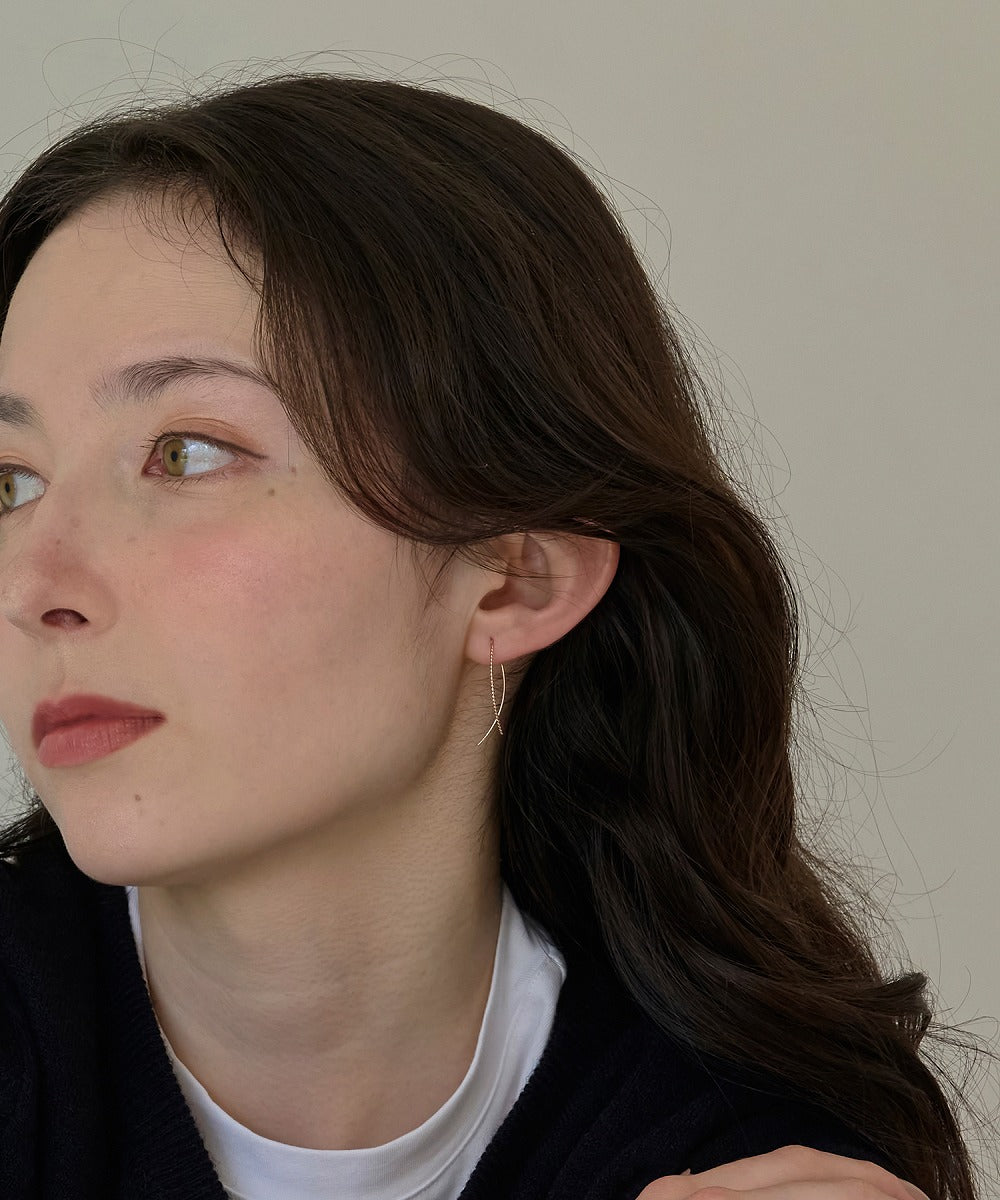 Phoebe/フィービィー】【K10】クロスラインアメリカンピアス – JEWEL