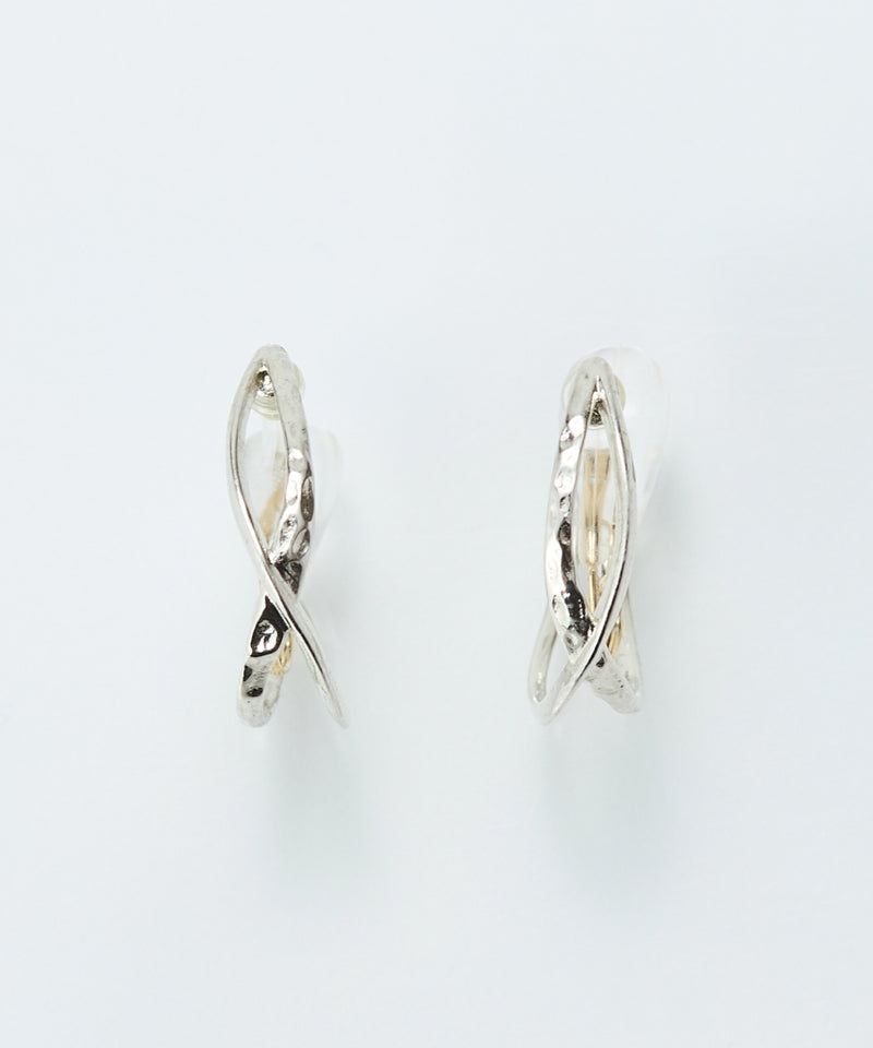 【シリーズ累計販売10000点突破！】【痛くないシリーズ・金属アレルギー対応】クロスフープクリスタルループフィットイヤリング