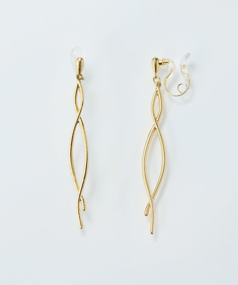 【金属アレルギー対応】【痛くないシリーズ】スウィングクリスタルループフィットイヤリング