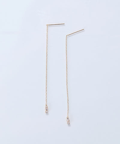 【K10】スウィングビジューアメリカンピアス/BOX付き