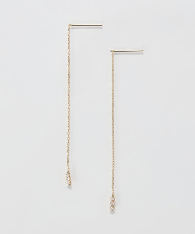 【K10】スウィングビジューアメリカンピアス/BOX付き