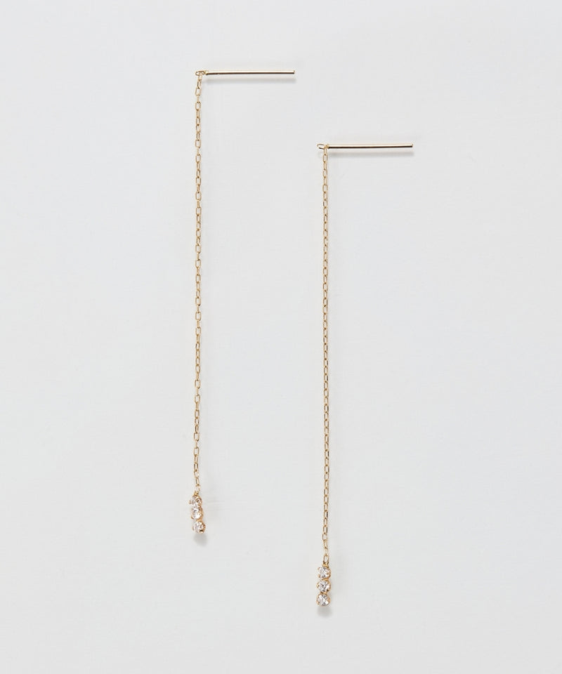 【K10】スウィングビジューアメリカンピアス/BOX付き