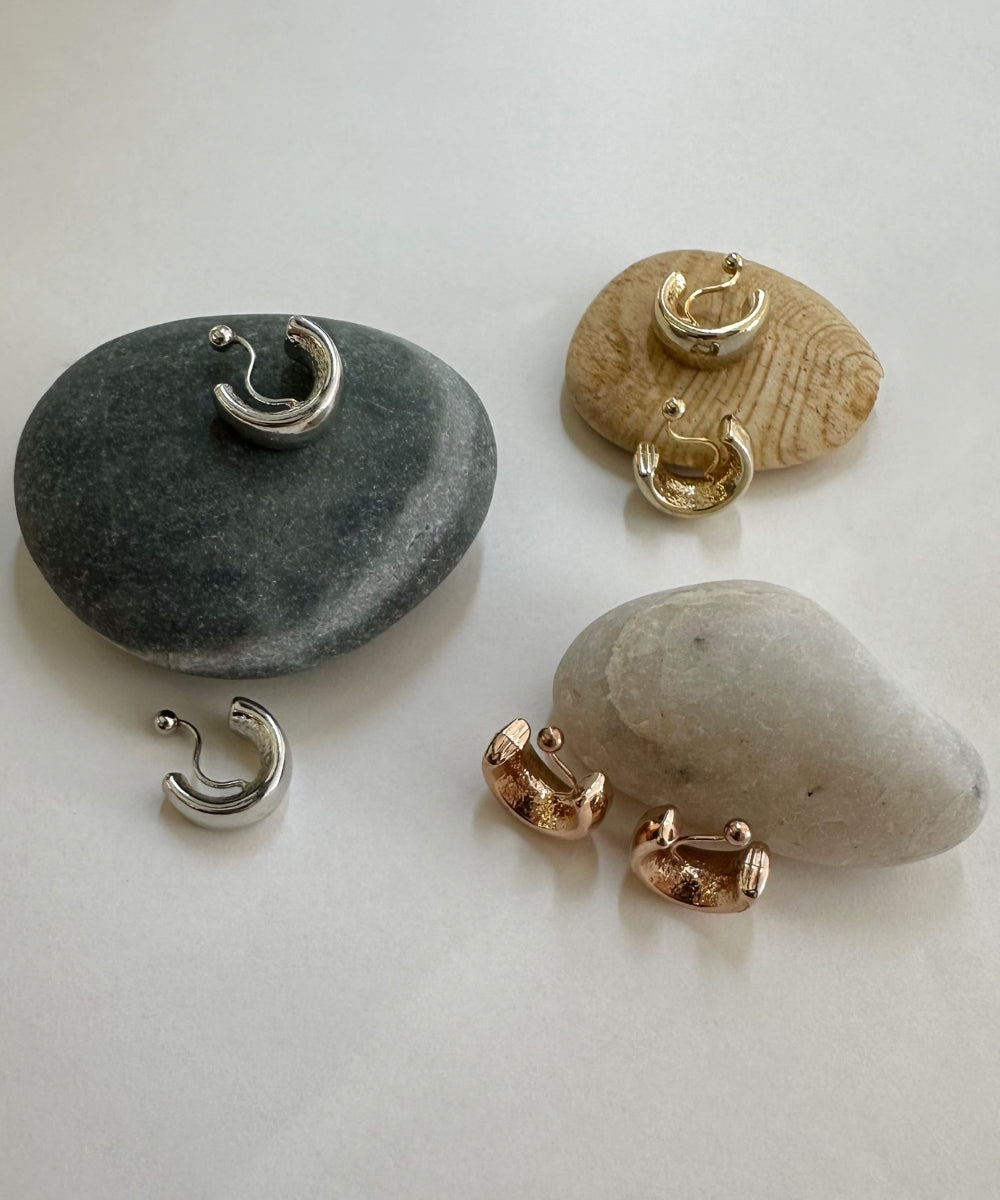 【金属アレルギー対応】【痛くないシリーズ】モードミニマルフープライトフィットイヤリング