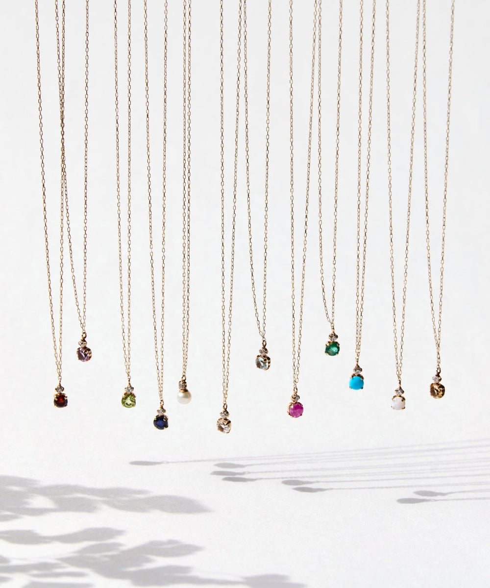 【K10】ジュエルラック誕生石ネックレス　BOX付き