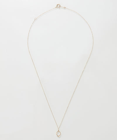 【K10】リーフィーダイヤモンドネックレス/BOX＆ショッパーつき