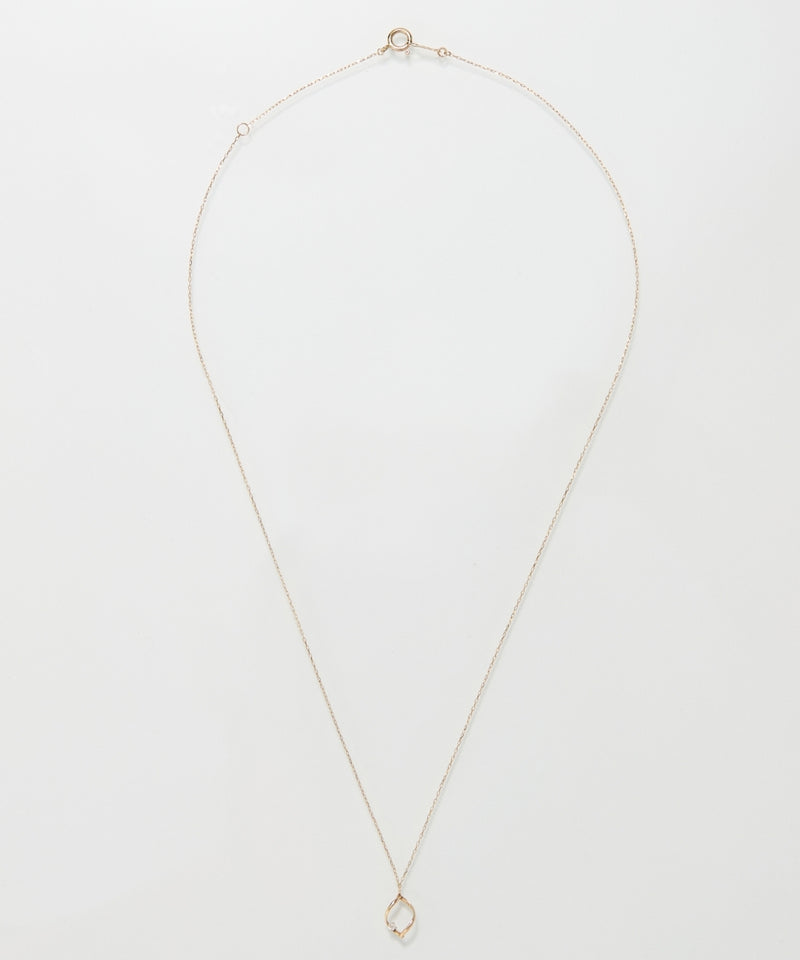 【K10】リーフィーダイヤモンドネックレス/BOX＆ショッパーつき