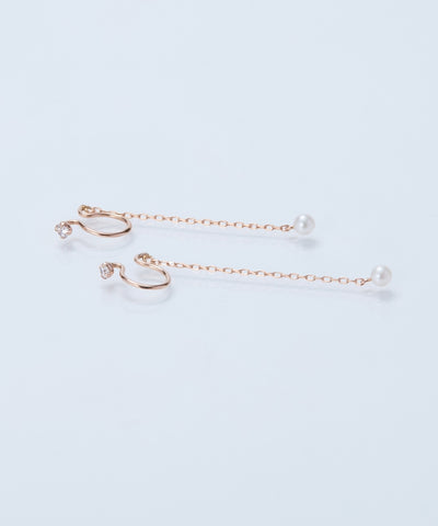 【K10RG】リバーシブル2wayスウィングイヤリング/BOX＆ショッパーつき