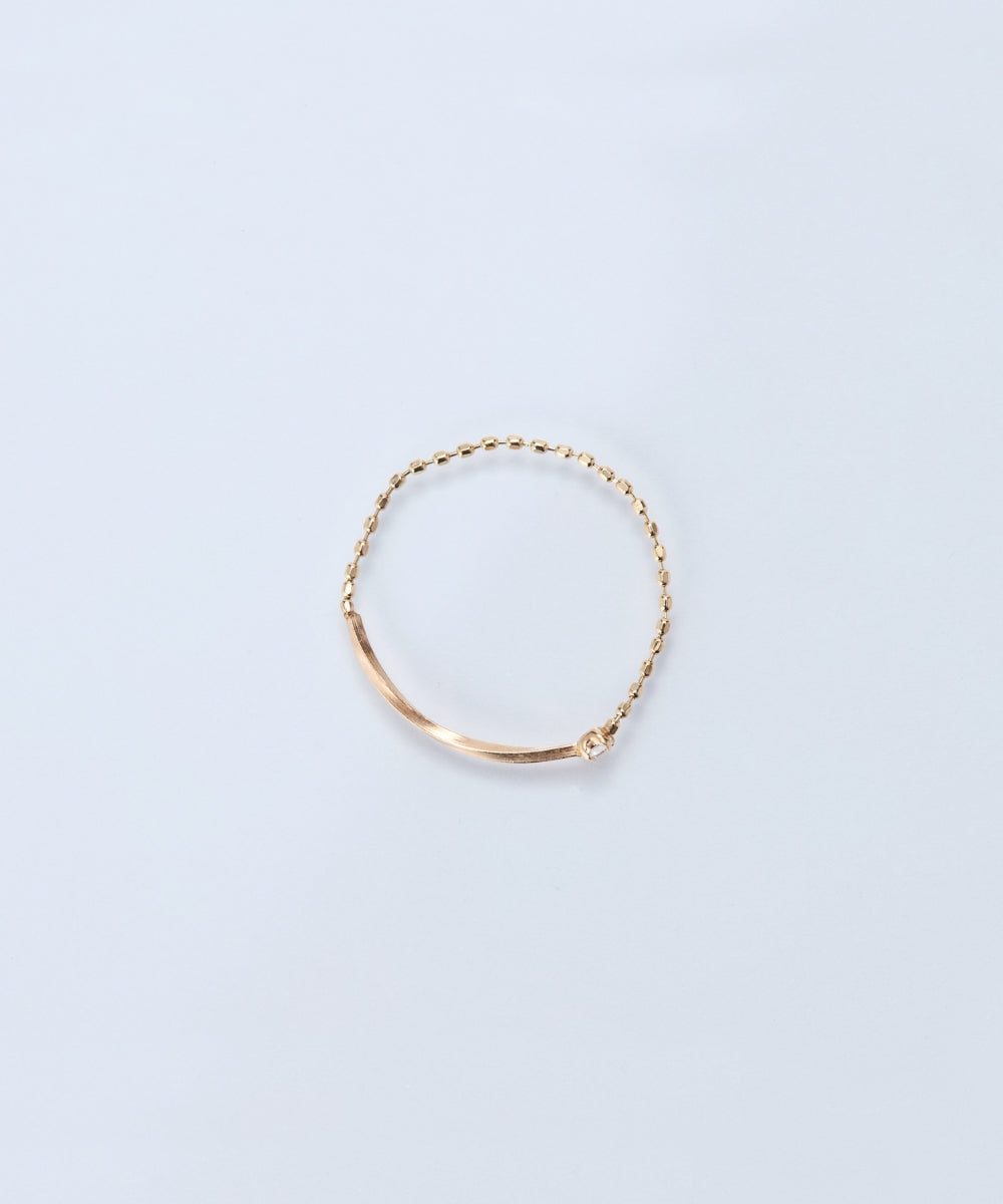 Phoebe/フィービィー】【K10】プレートビジューチェーンリング – JEWEL