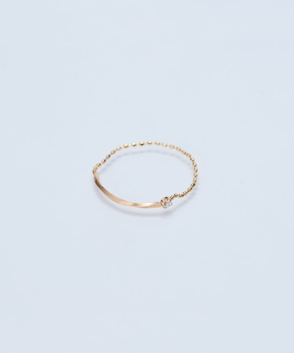 Phoebe/フィービィー】【K10】プレートビジューチェーンリング – JEWEL