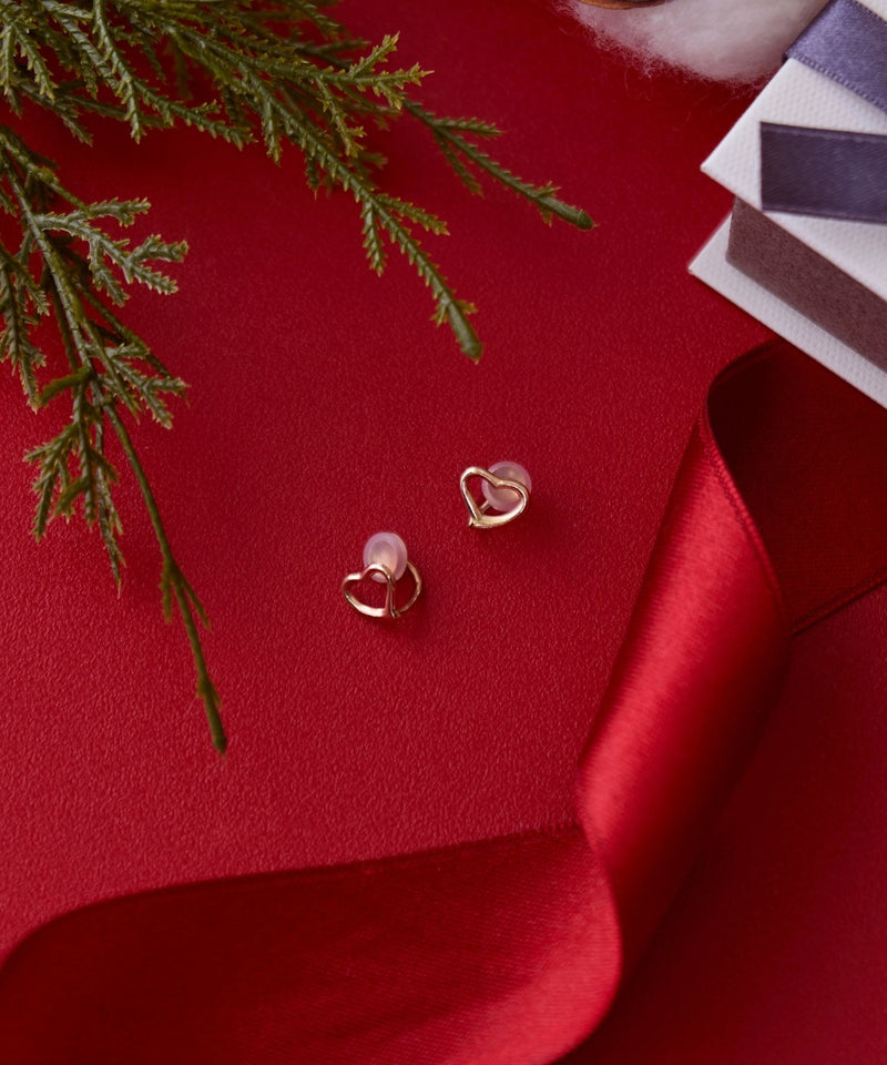 【K10】オープンハートイヤリング　BOX付き