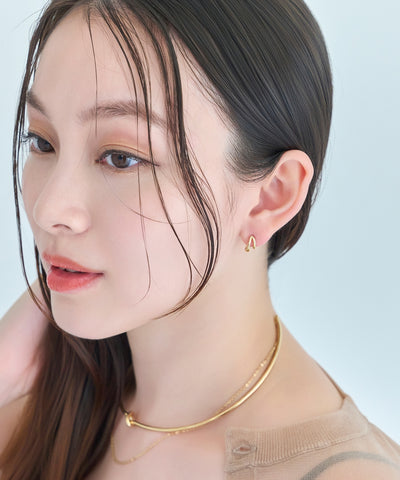 【金属アレルギー対応】【痛くないシリーズ】ダブルフープライトフィットイヤリング