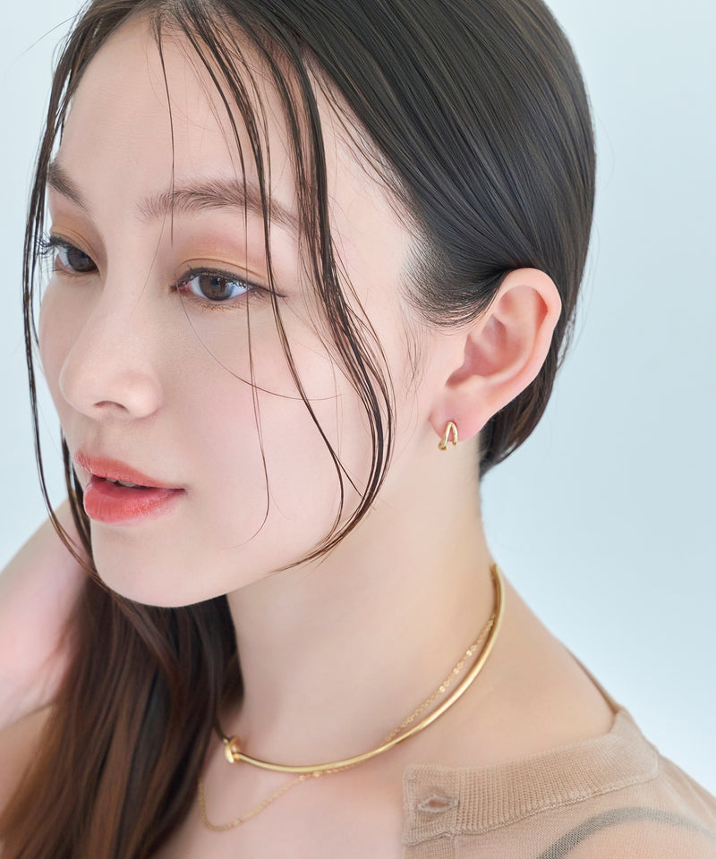 【金属アレルギー対応】【痛くないシリーズ】ダブルフープライトフィットイヤリング