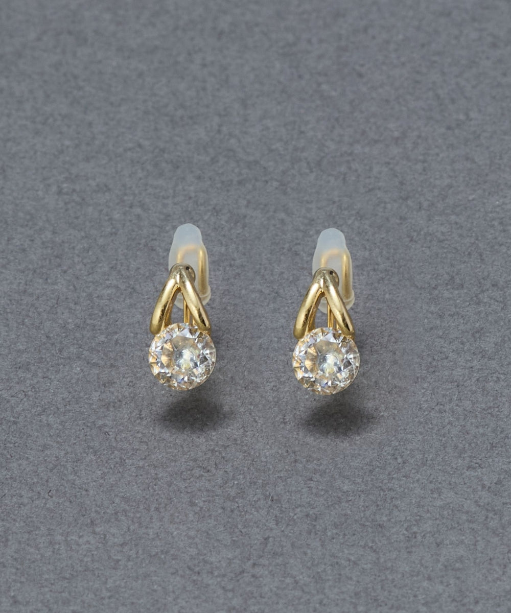 [予約]【金属アレルギー対応】【痛くないシリーズ】ルーセントビジューライトフィットイヤリング