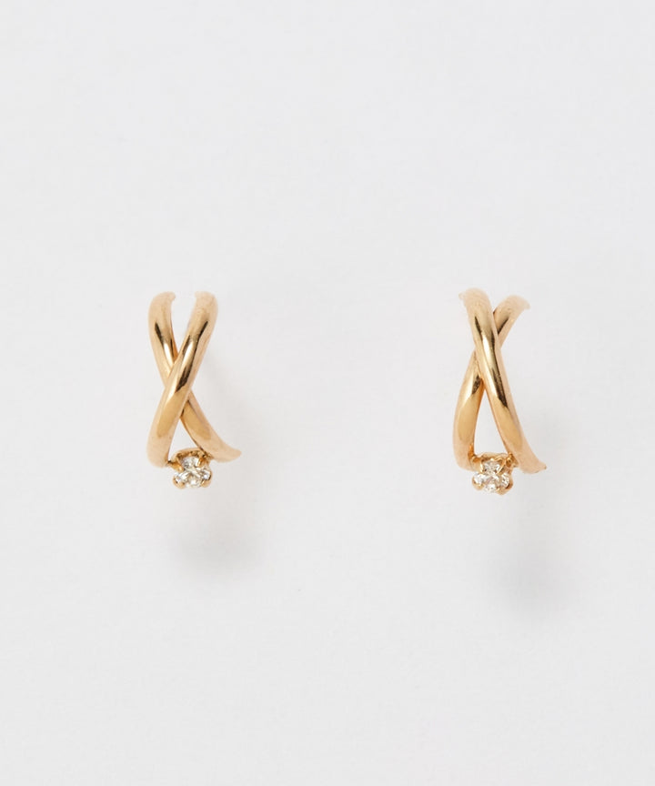 K10 】クロッシングビジューピアス/BOX＆ショッパーつき – JEWEL