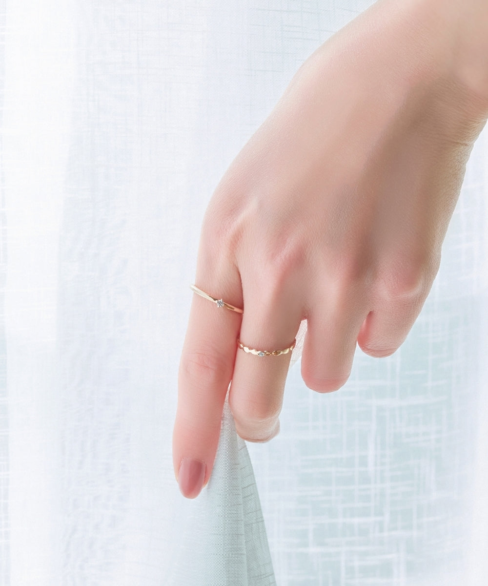 Phoebe/フィービィー】2setグレイングリッターリング シャンパン