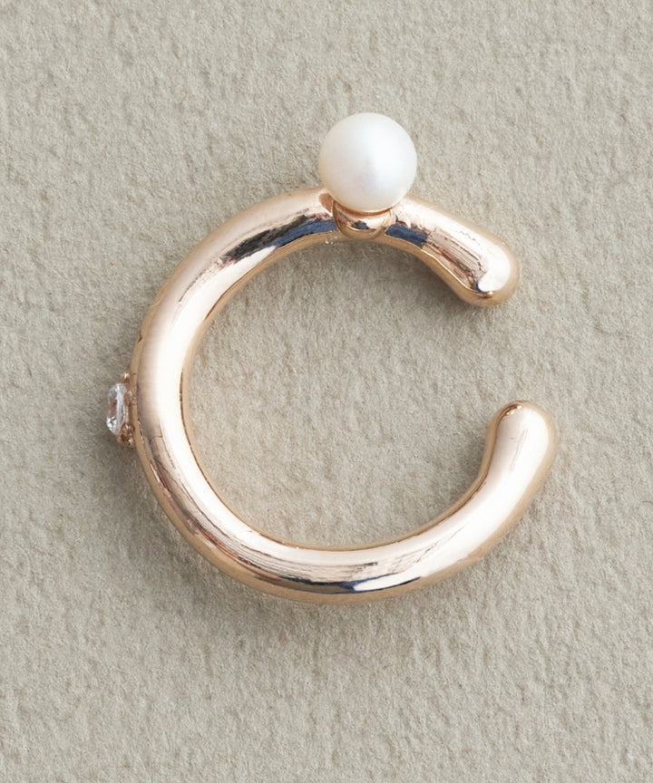 Phoebe/フィービィー】ジェミニパールストーンイヤーカフ シャンパン