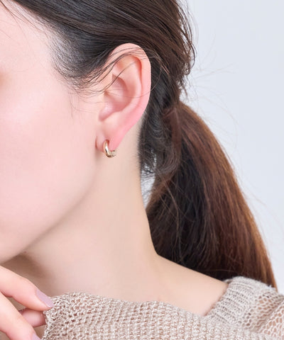 【金属アレルギー対応】シンプルフープスナップイヤリング