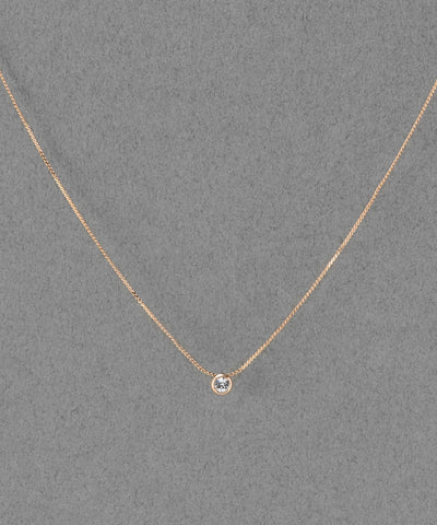 【金属アレルギー対応】シャインベゼルセッティングネックレス