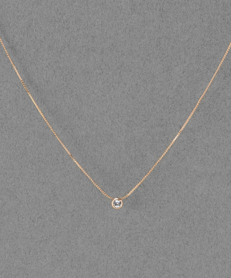 【金属アレルギー対応】シャインベゼルセッティングネックレス