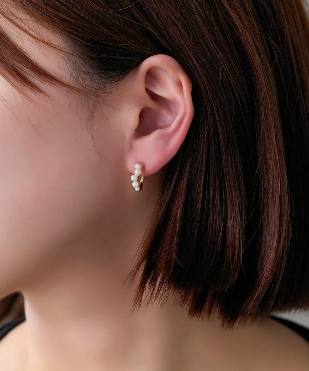 Phoebe/フィービィー】【金属アレルギー対応】メテオパールフープ