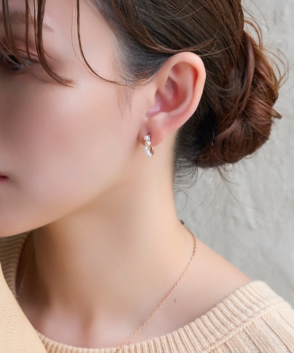 Phoebe/フィービィー】【金属アレルギー対応】メテオパールフープ