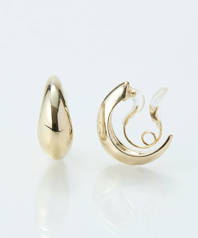 【金属アレルギー対応】【痛くないシリーズ】ぷっくりモードクリスタルループフィットイヤリング