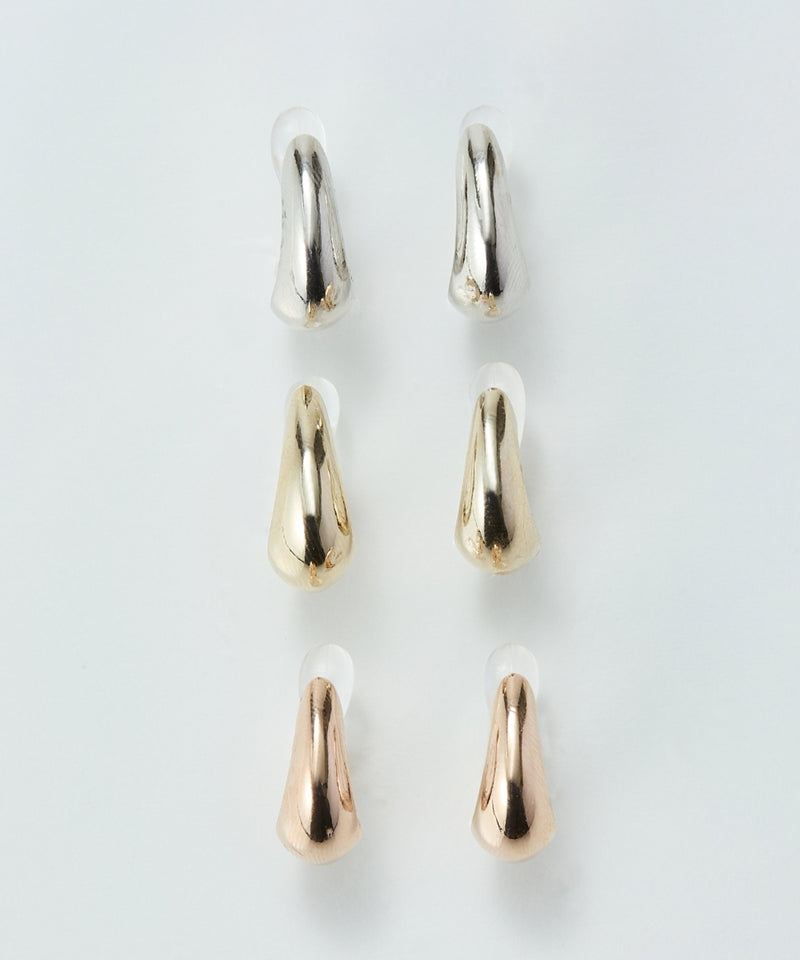 【金属アレルギー対応】【痛くないシリーズ】ぷっくりモードクリスタルループフィットイヤリング