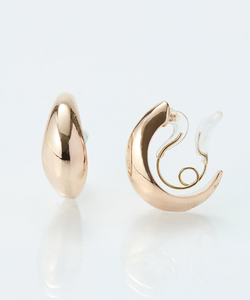 【金属アレルギー対応】【痛くないシリーズ】ぷっくりモードクリスタルループフィットイヤリング