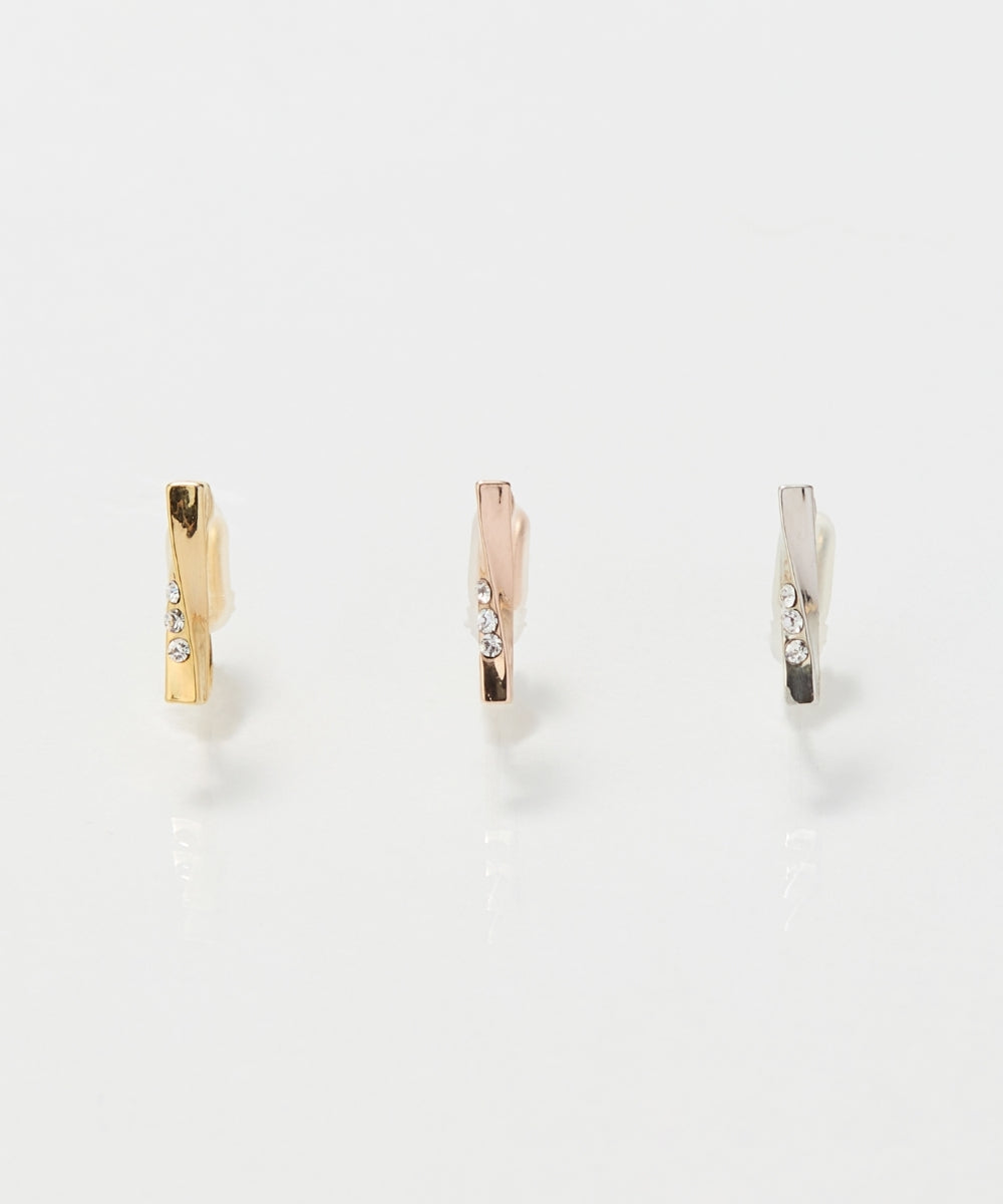 <新色>【金属アレルギー対応】【痛くないシリーズ】ツイストバービジューライトフィットイヤリング