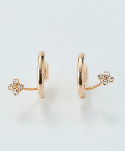 <新色>【金属アレルギー対応】【痛くないシリーズ】フラワービジューフロートライトフィットイヤリング