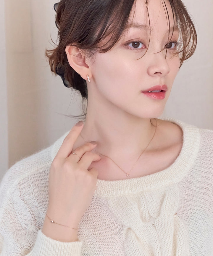 プチプチのグリーンネックレス24ポット その② マリガーネット プラチナネックレス(ミル打ち/1月誕生石