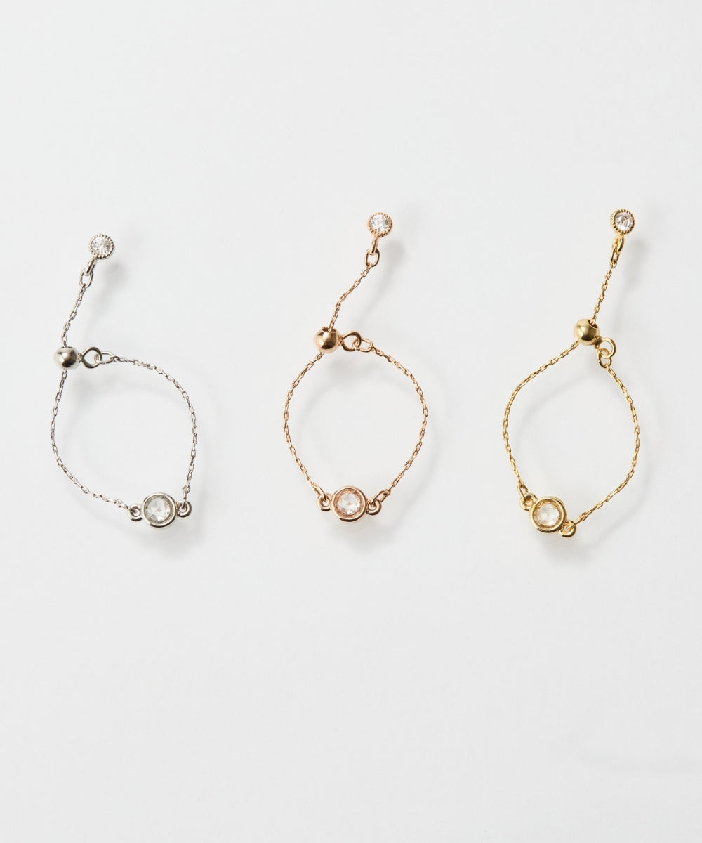 プチベゼルストーンチェーンリング