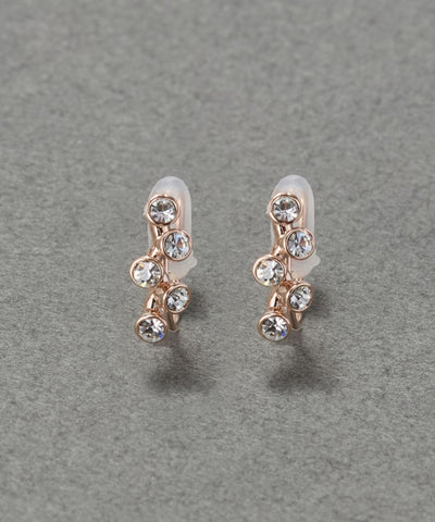 【金属アレルギー対応】【痛くないシリーズ】ランダムプチベゼルストーンライトフィットイヤリング