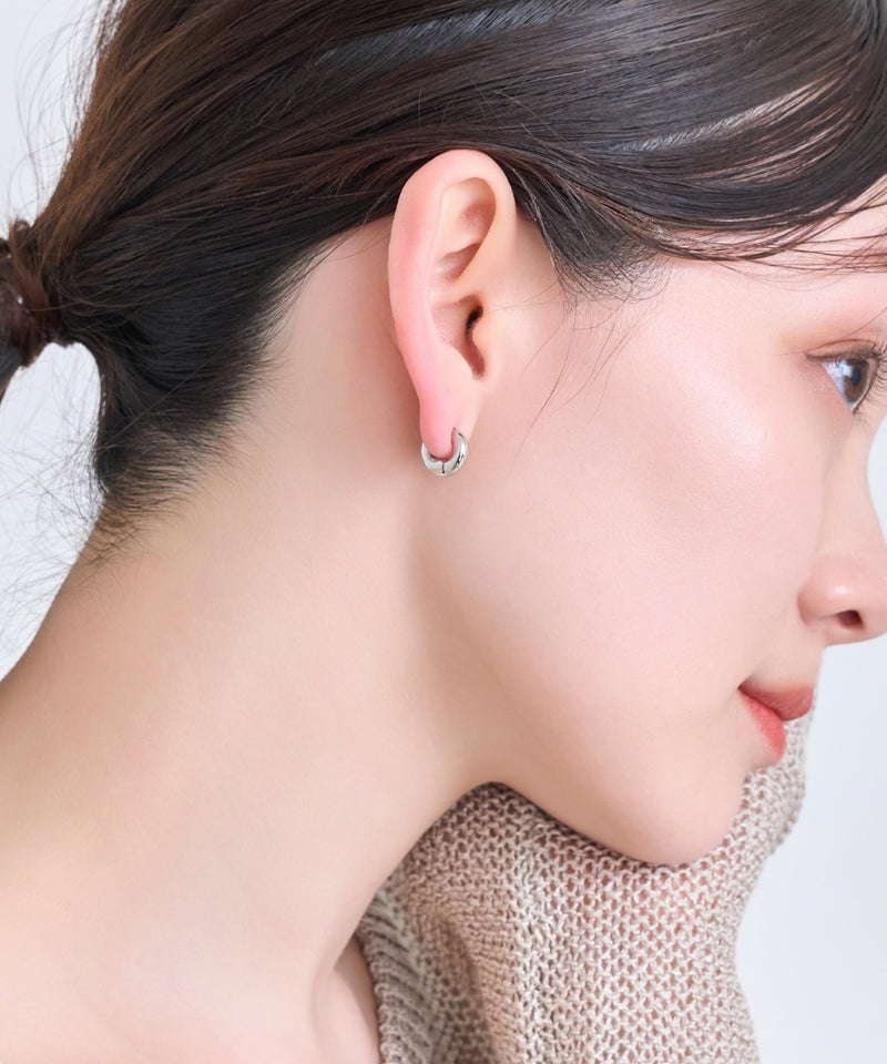 【金属アレルギー対応】シンプルフープスナップイヤリング
