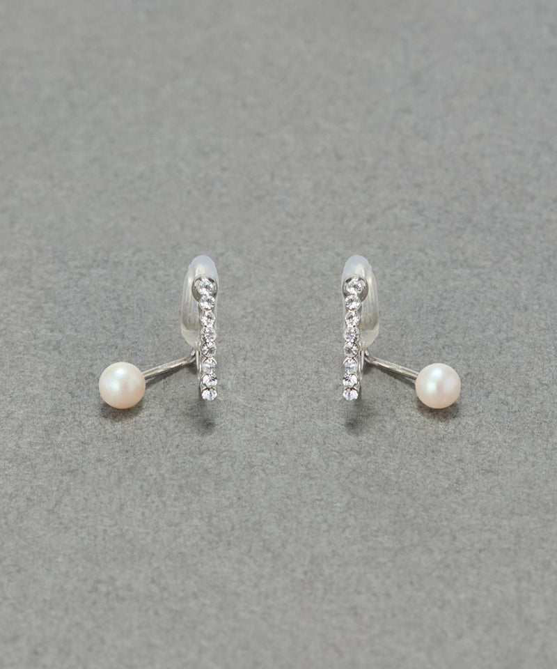 【痛くないシリーズ】ラインストーンパールフロートライトフィットイヤリング
