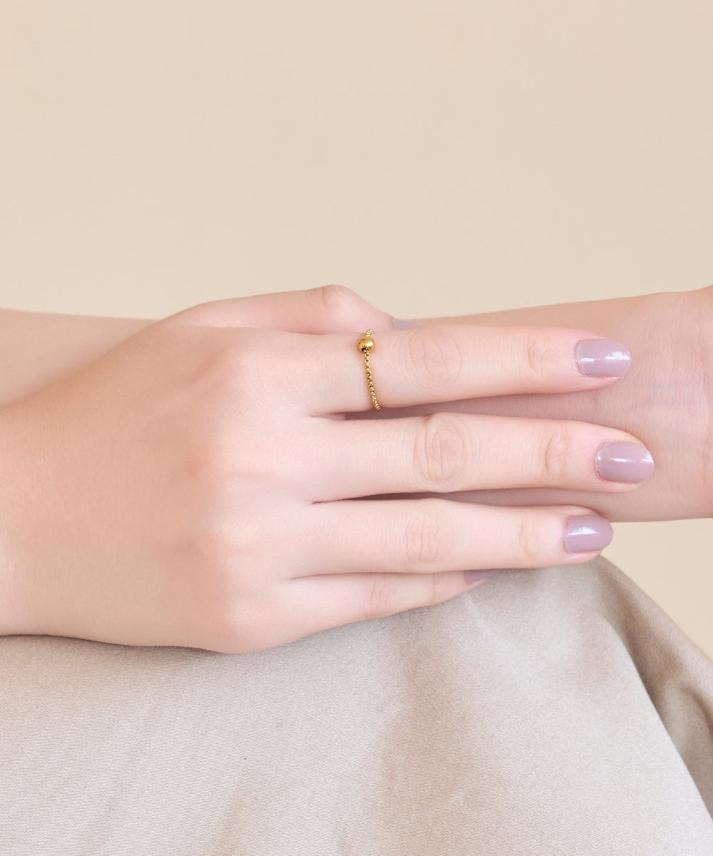 【金属アレルギー対応】ワンドロップメタルチェーンリング/サージカルステンレス