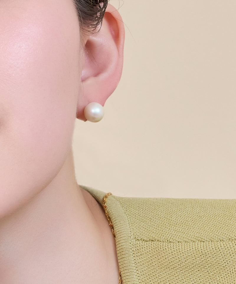 【痛くないシリーズ/金属アレルギー対応】パールリウムライトフィットイヤリング/一粒パール/サージカルステンレス