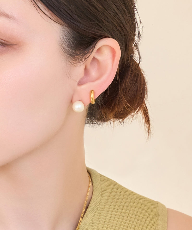 【痛くないシリーズ/金属アレルギー対応】パールリウムライトフィットイヤリング/一粒パール/サージカルステンレス