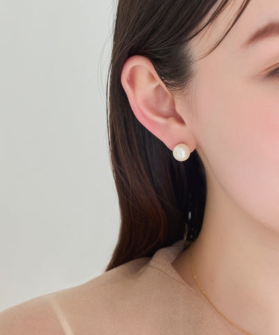 【痛くないシリーズ/金属アレルギー対応】パールリウムライトフィットイヤリング/一粒パール/サージカルステンレス