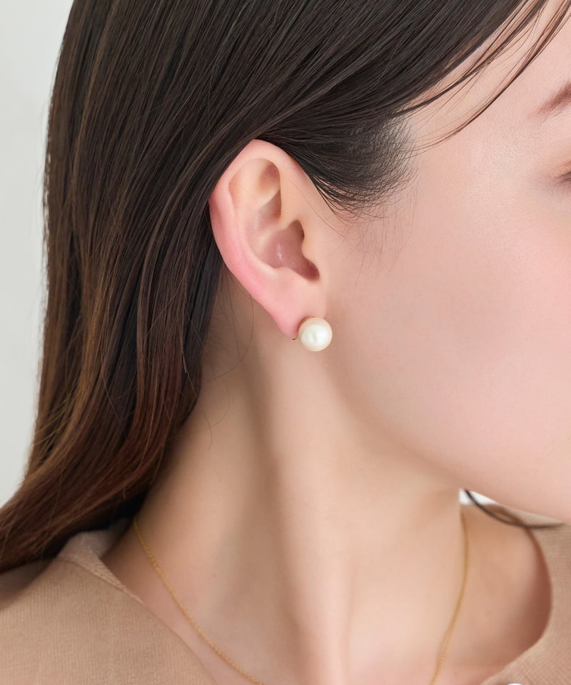 【痛くないシリーズ/金属アレルギー対応】パールリウムライトフィットイヤリング/一粒パール/サージカルステンレス