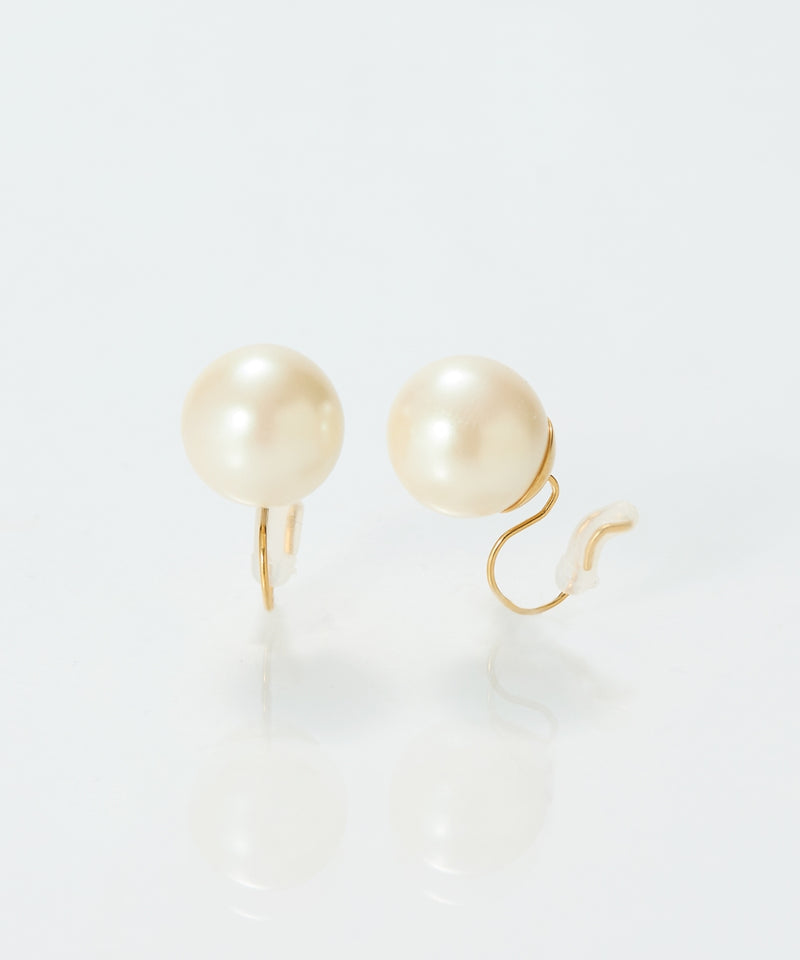 【痛くないシリーズ/金属アレルギー対応】パールリウムライトフィットイヤリング/一粒パール/サージカルステンレス