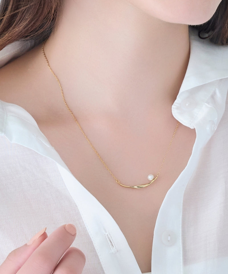 【金属アレルギー対応】スライヴパールネックレス/全長:43～46cm/ニッケルフリー