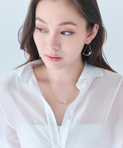 【金属アレルギー対応】スライヴパールネックレス/全長:43～46cm/ニッケルフリー