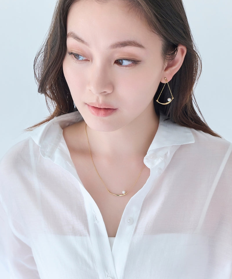 【金属アレルギー対応】スライヴパールネックレス/全長:43～46cm/ニッケルフリー