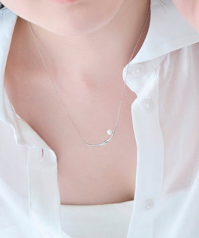 【金属アレルギー対応】スライヴパールネックレス/全長:43～46cm/ニッケルフリー