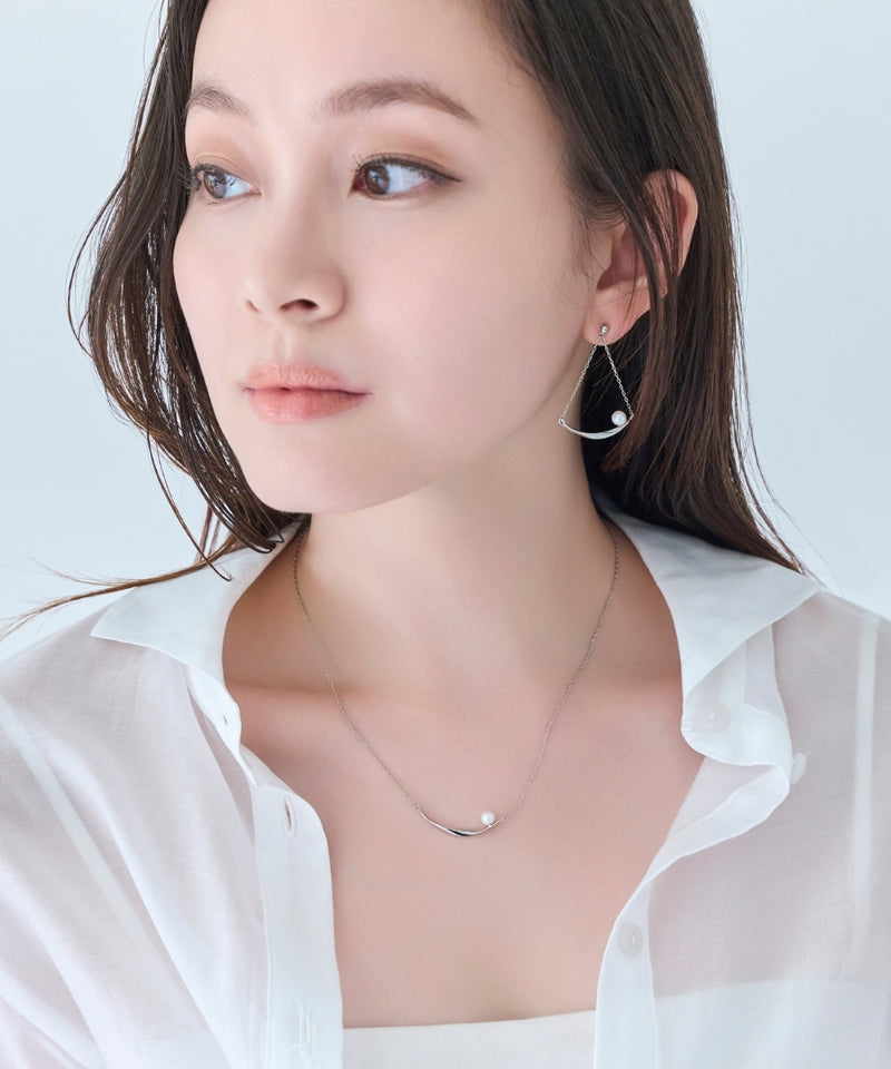 【金属アレルギー対応】スライヴパールネックレス/全長:43～46cm/ニッケルフリー